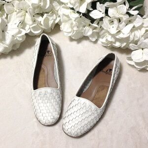 I love comfort Cream Basket Weave Flats